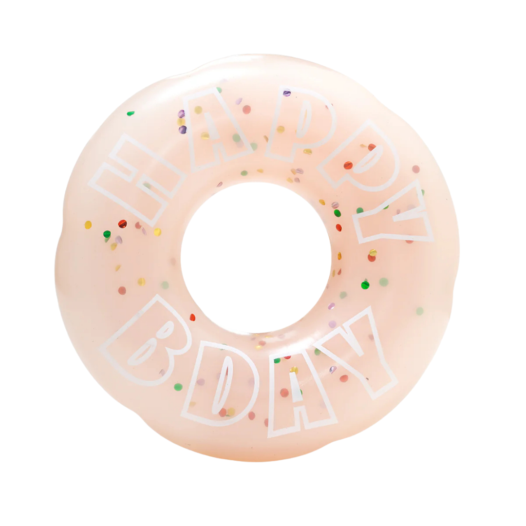 Hugsmart Yappy Birthday TPR Donut Dog Chew Toy with Sweet Scent