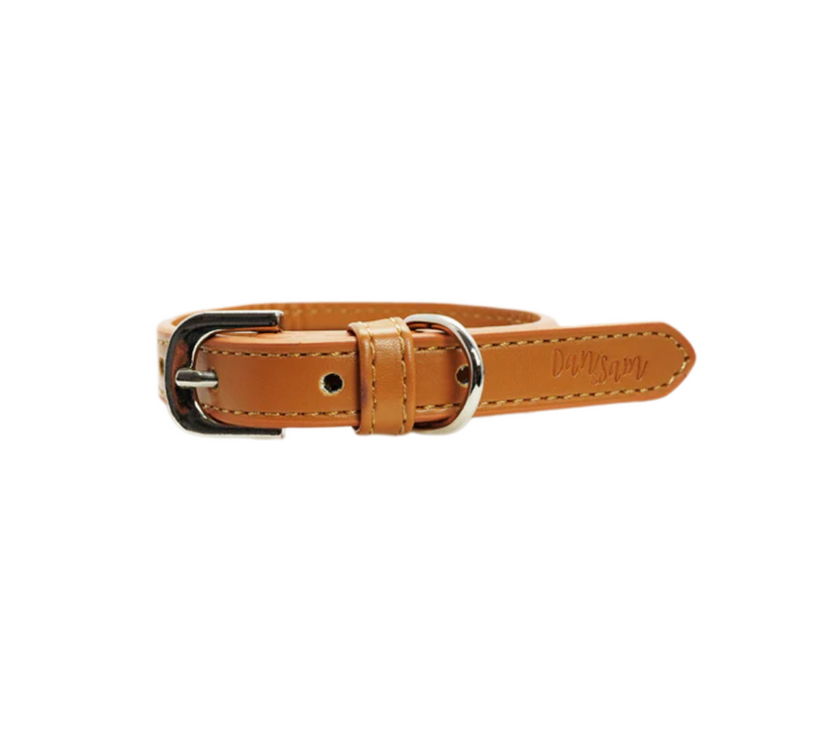 Dan & Sam – Dog Collar – Tan Vegan Leather