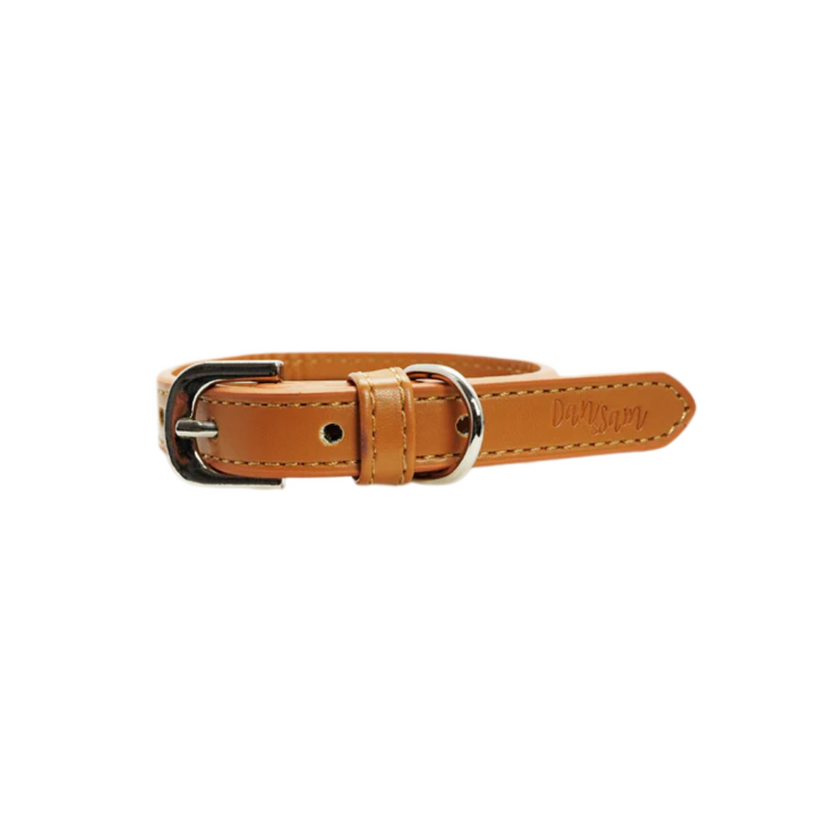 Dan & Sam – Dog Collar – Tan Vegan Leather