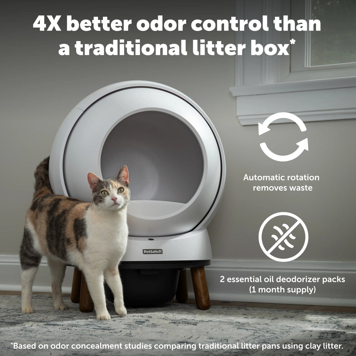 PetSafe ScoopFree SmartSpin Self-Cleaning Litter Box – Automatic Cat Litter System with App Tracking
