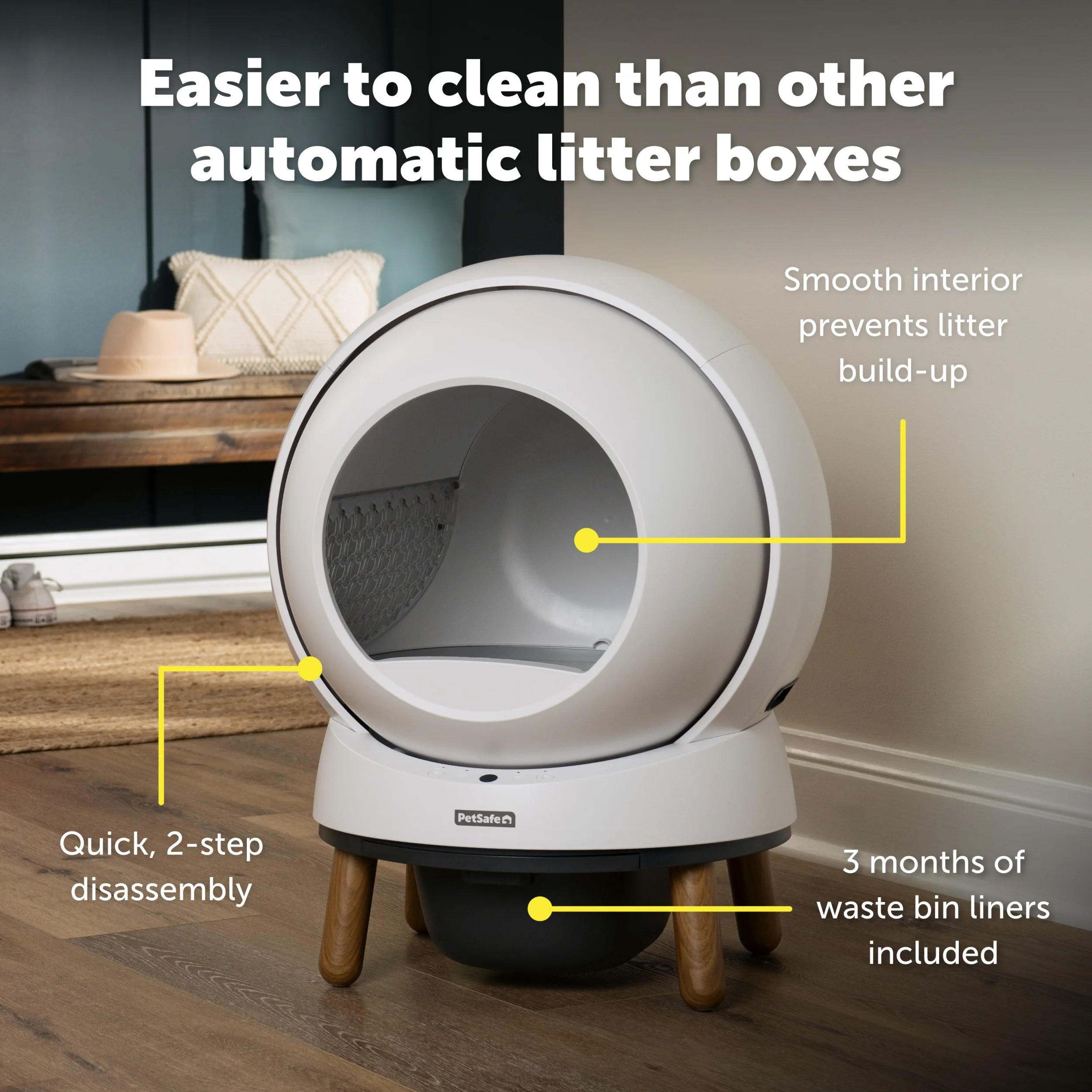 PetSafe ScoopFree SmartSpin Self-Cleaning Litter Box – Automatic Cat Litter System with App Tracking