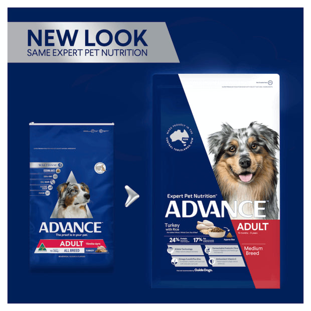 Advance Adult Dry Dog Food for Medium Breed Turkey Flavour