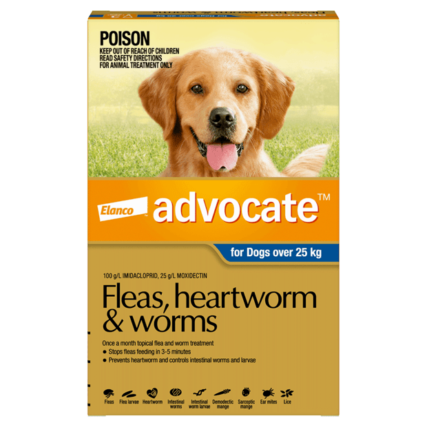 Advocate – For Dogs – Fleas, Heartworm & Worms – 3 Tubes - The Pet Standard