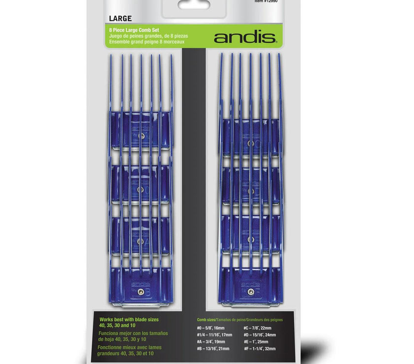 Andis – Clipper – Comb Large – 8 Piece Set - The Pet Standard