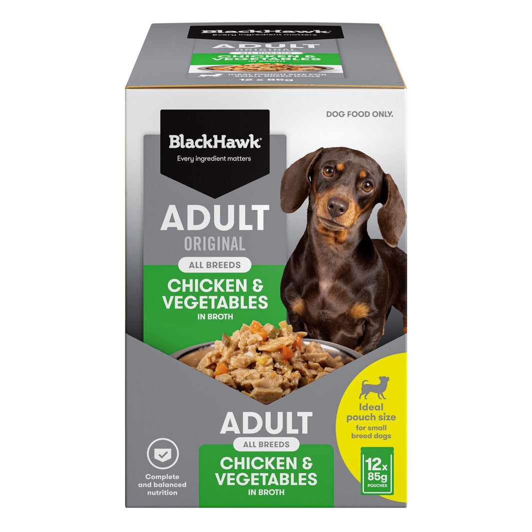 Black Hawk – Wet Food Pouches – Adult Dog – Chicken & Vegetables