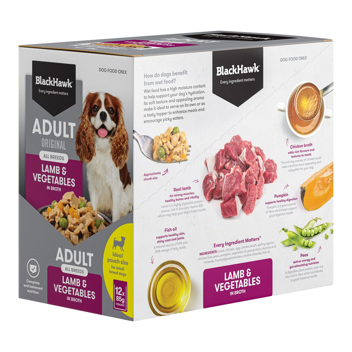 Black Hawk – Wet Food Pouches – Adult Dog – Lamb & Vegetables