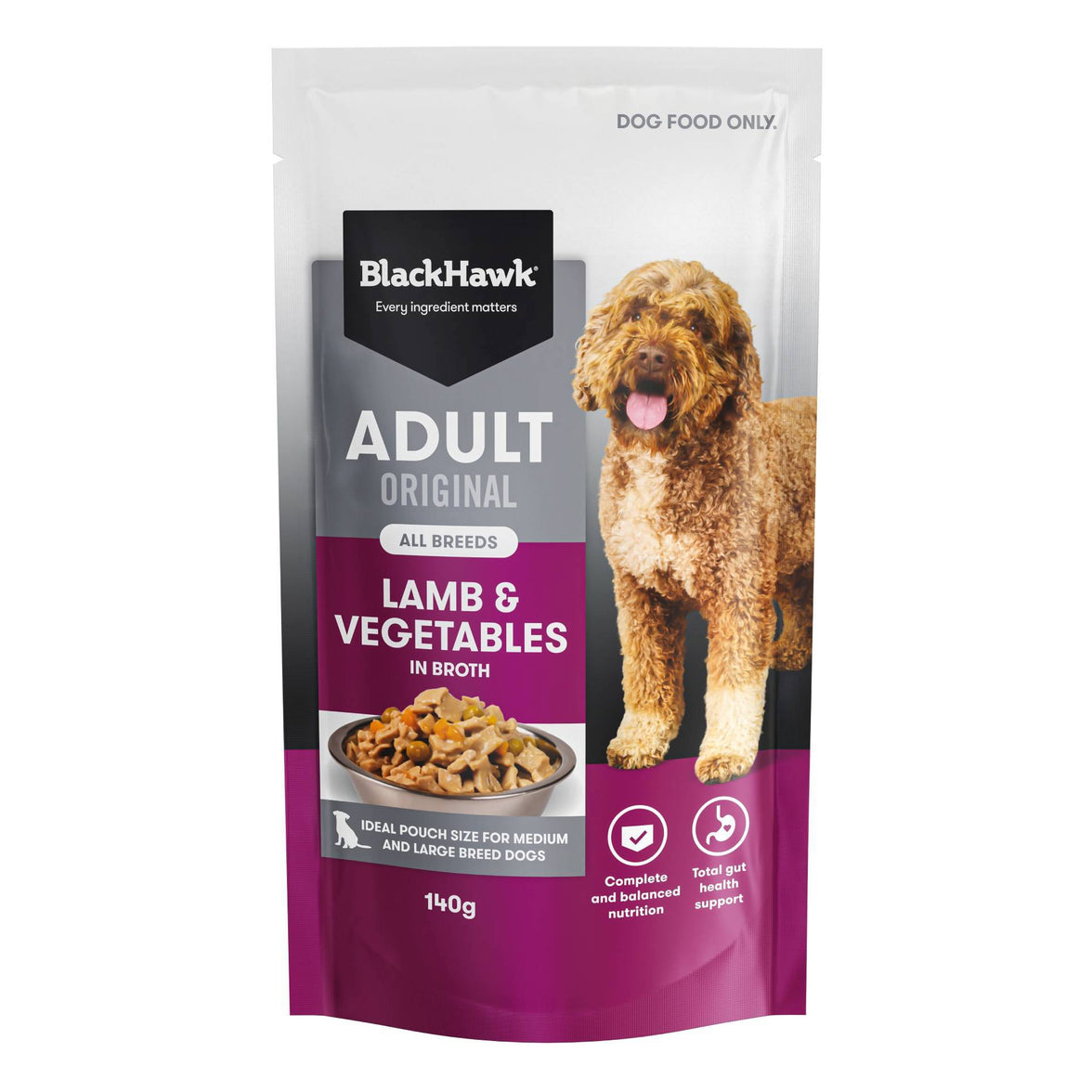 Black Hawk – Wet Food Pouches – Adult Dog – Lamb & Vegetables
