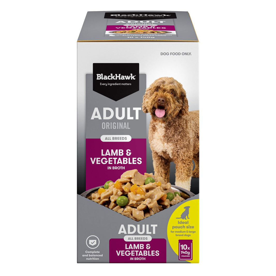 Black Hawk – Wet Food Pouches – Adult Dog – Lamb & Vegetables