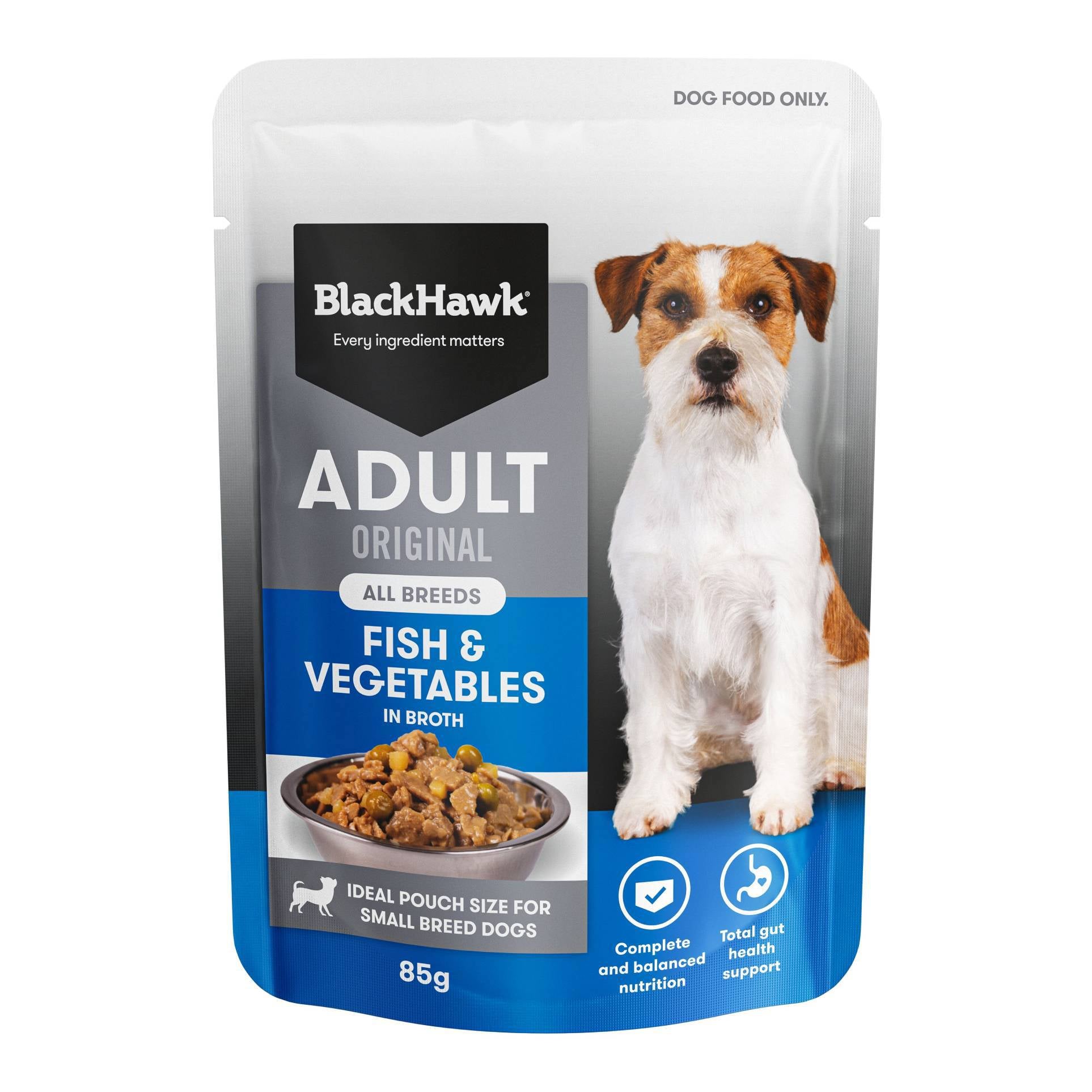 Black Hawk – Wet Food Pouches – Adult Dog – Fish & Vegetables