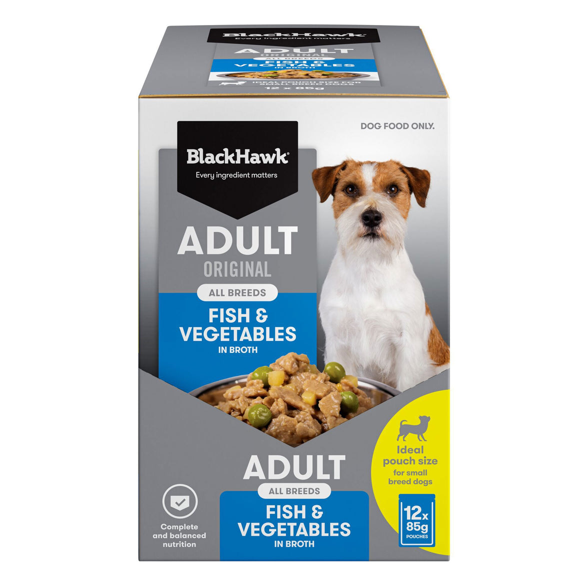Black Hawk – Wet Food Pouches – Adult Dog – Fish & Vegetables