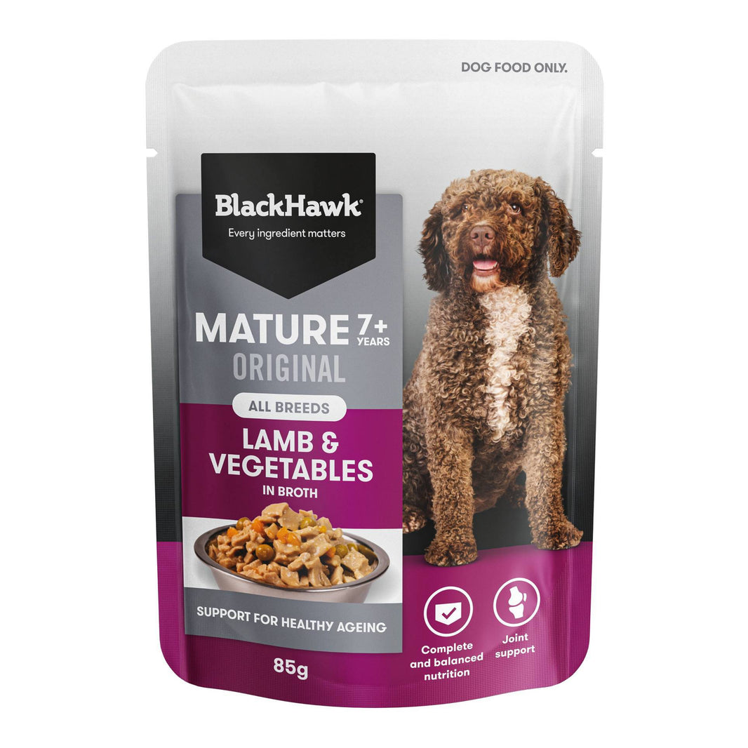 Black Hawk – Wet Food Pouches – Mature Dog – Lamb & Vegetables