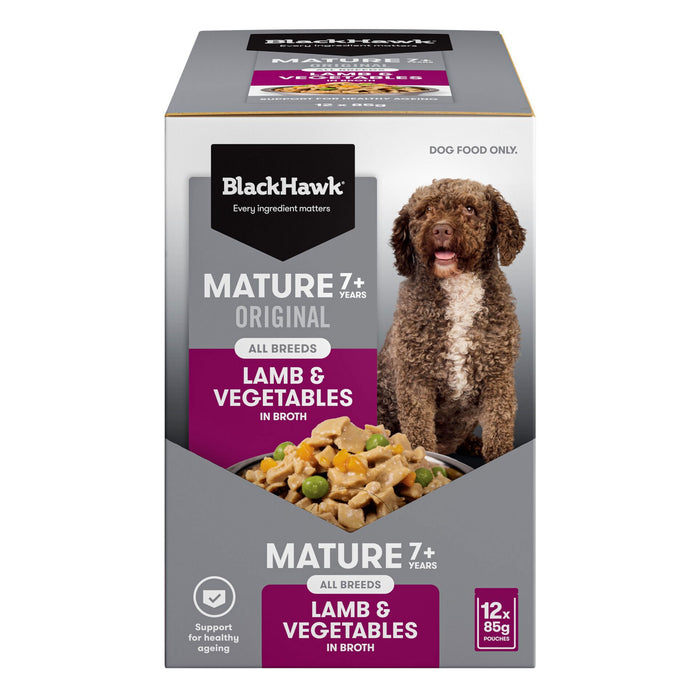 Black Hawk – Wet Food Pouches – Mature Dog – Lamb & Vegetables