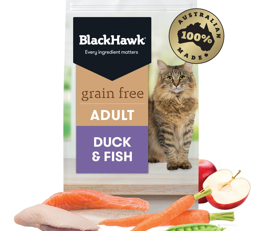 Black Hawk – Adult Cat – GRAIN FREE – Duck & Fish - The Pet Standard