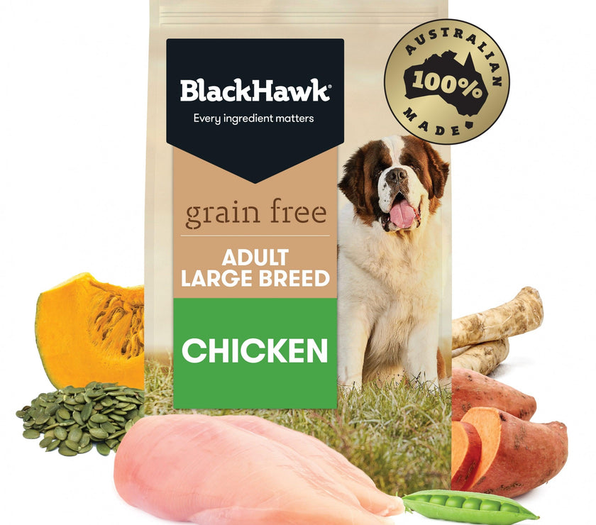 Black Hawk – Adult Dog – Large Breed – GRAIN FREE – Chicken - The Pet Standard