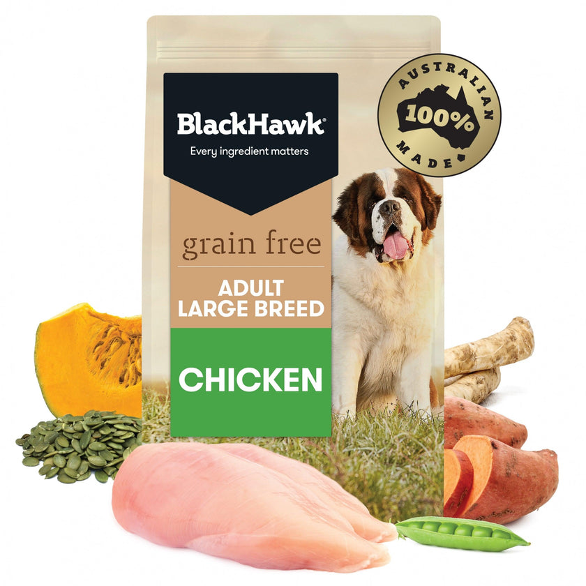 Black Hawk – Adult Dog – Large Breed – GRAIN FREE – Chicken - The Pet Standard