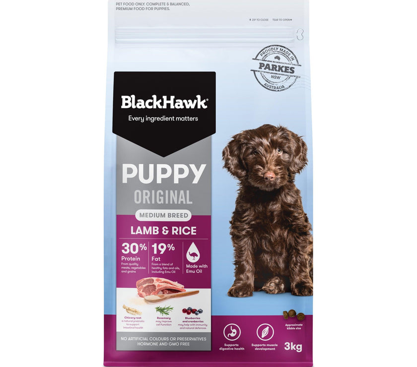 Black Hawk – Puppy – Medium Breed – Lamb & Rice - The Pet Standard