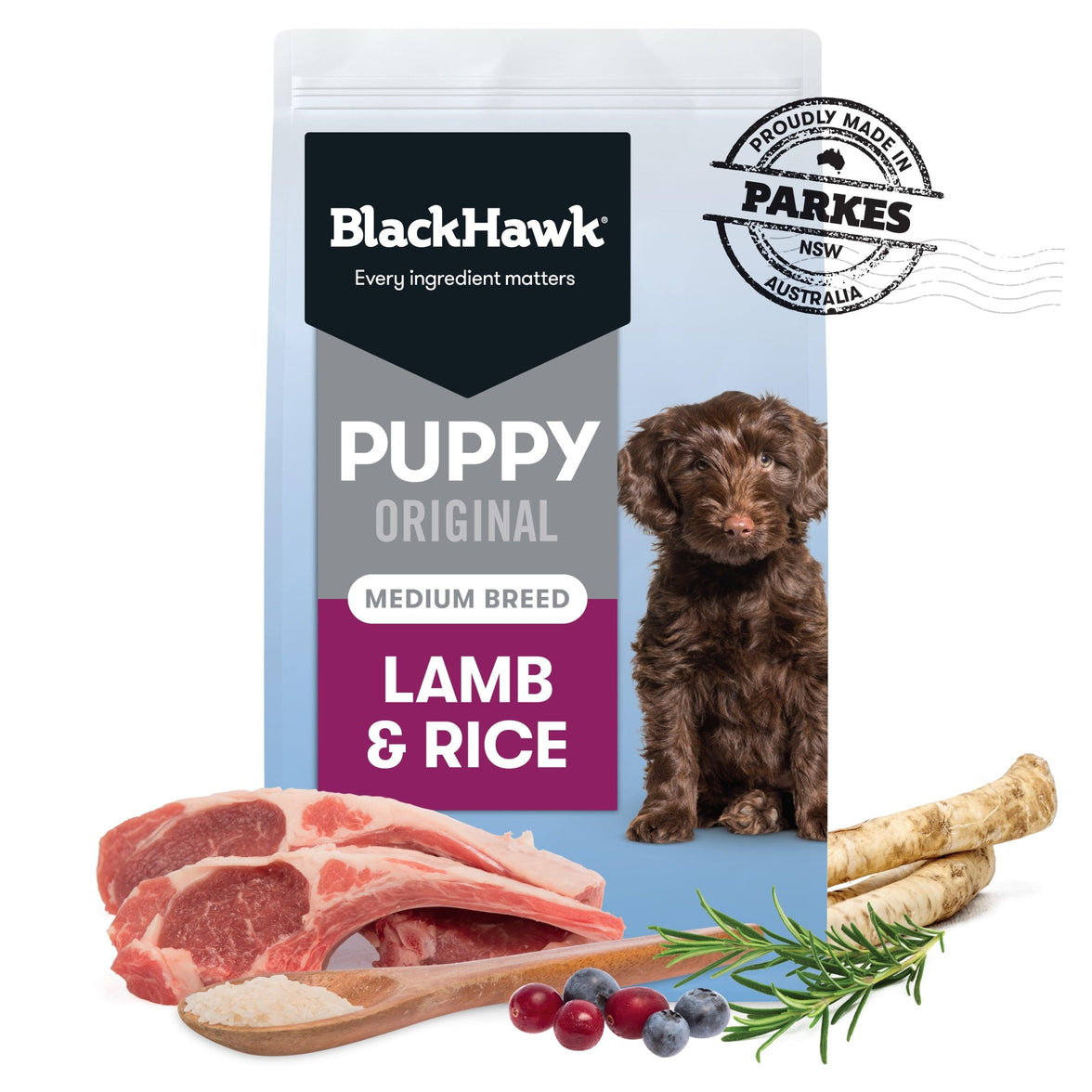 Black Hawk Puppy Lamb and Rice Medium Breed 20KG