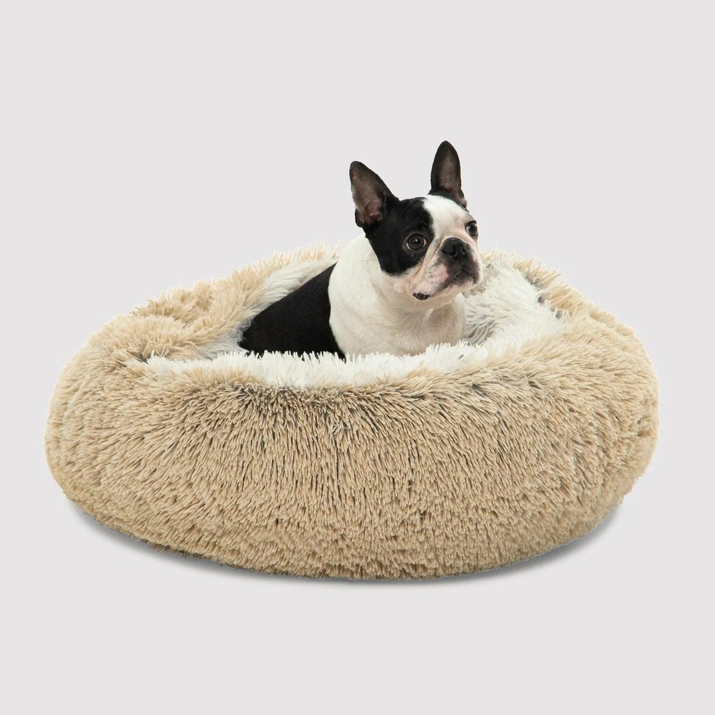 Charlie’s – Snookie Hooded Pet Bed – Faux Fur – Cream - The Pet Standard