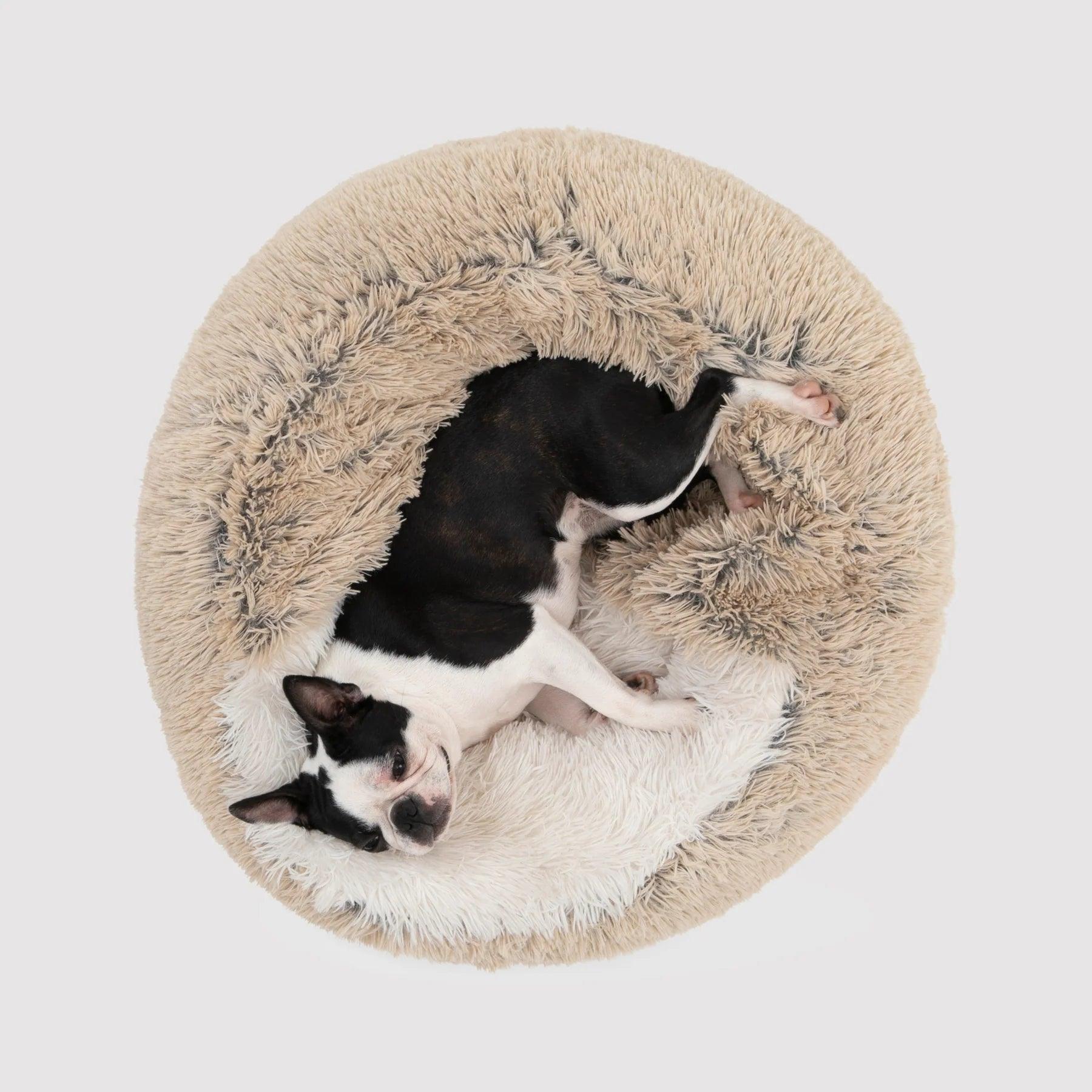 Charlie’s – Snookie Hooded Pet Bed – Faux Fur – Cream - The Pet Standard