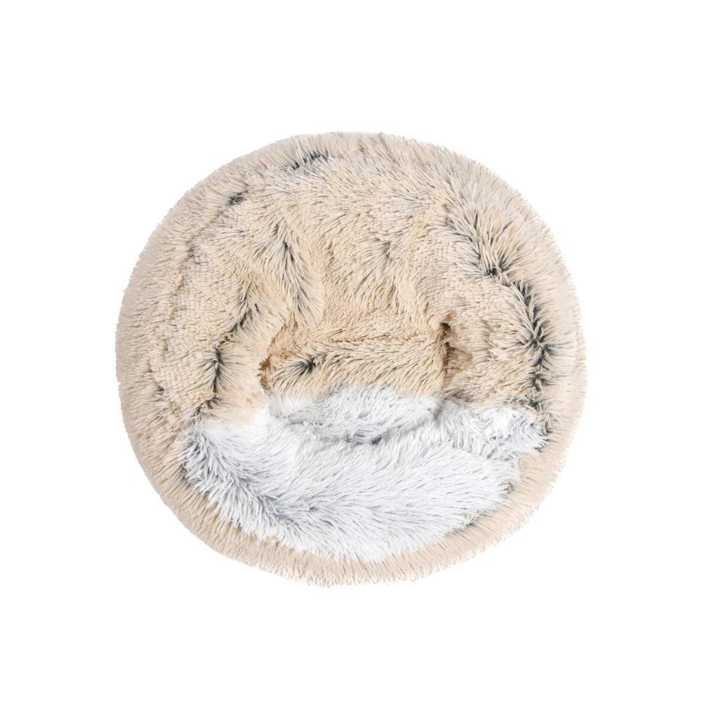 Charlie’s – Snookie Hooded Pet Bed – Faux Fur – Cream - The Pet Standard