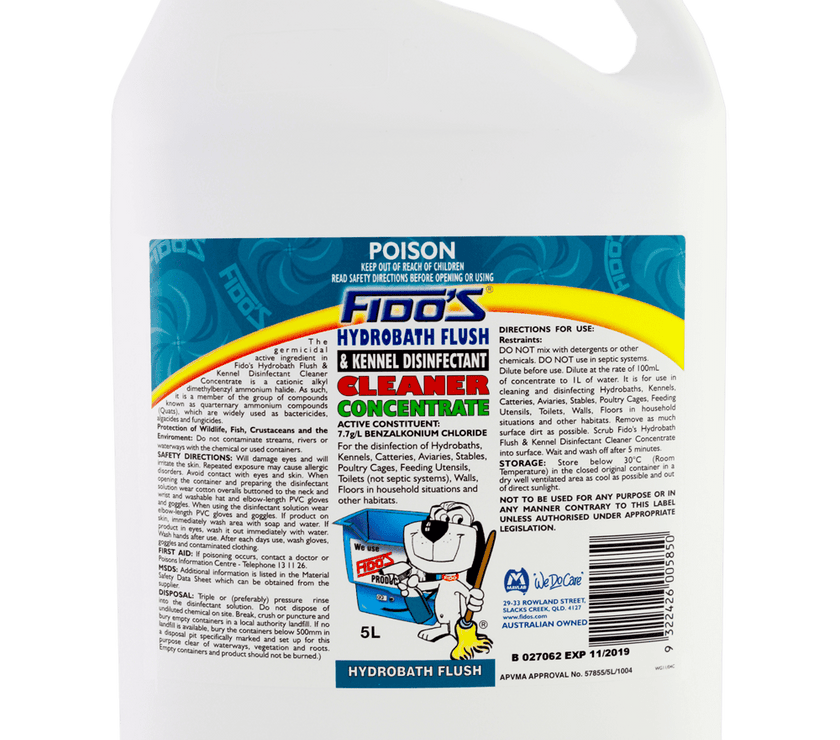 Fido’s – Hydro Bath – Flush Disinfectant - 5L - The Pet Standard