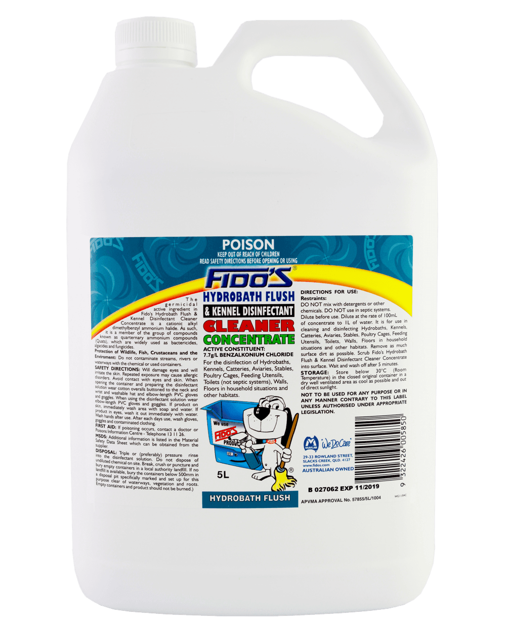 Fido’s – Hydro Bath – Flush Disinfectant - 5L - The Pet Standard