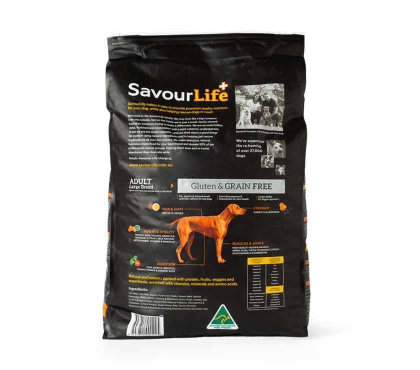 SavourLife – Adult Dog Large Breed – GRAIN FREE – Australian Ocean Fish & Salmon