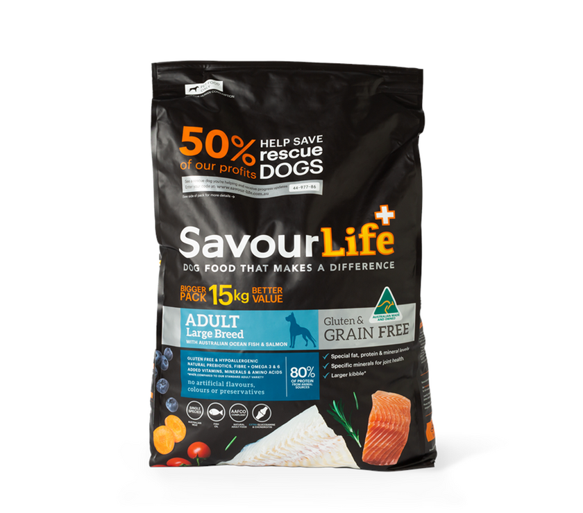 SavourLife – Adult Dog Large Breed – GRAIN FREE – Australian Ocean Fish & Salmon