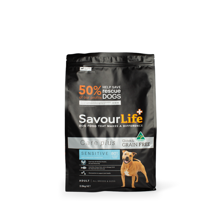 SavourLife – Adult Dog Food – Care plus – GRAIN FREE – Sensitive with Australian Ocean Fish
