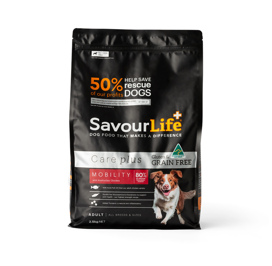 SavourLife – Adult Dog Food – Care plus – GRAIN FREE – Mobility with Australian Chicken