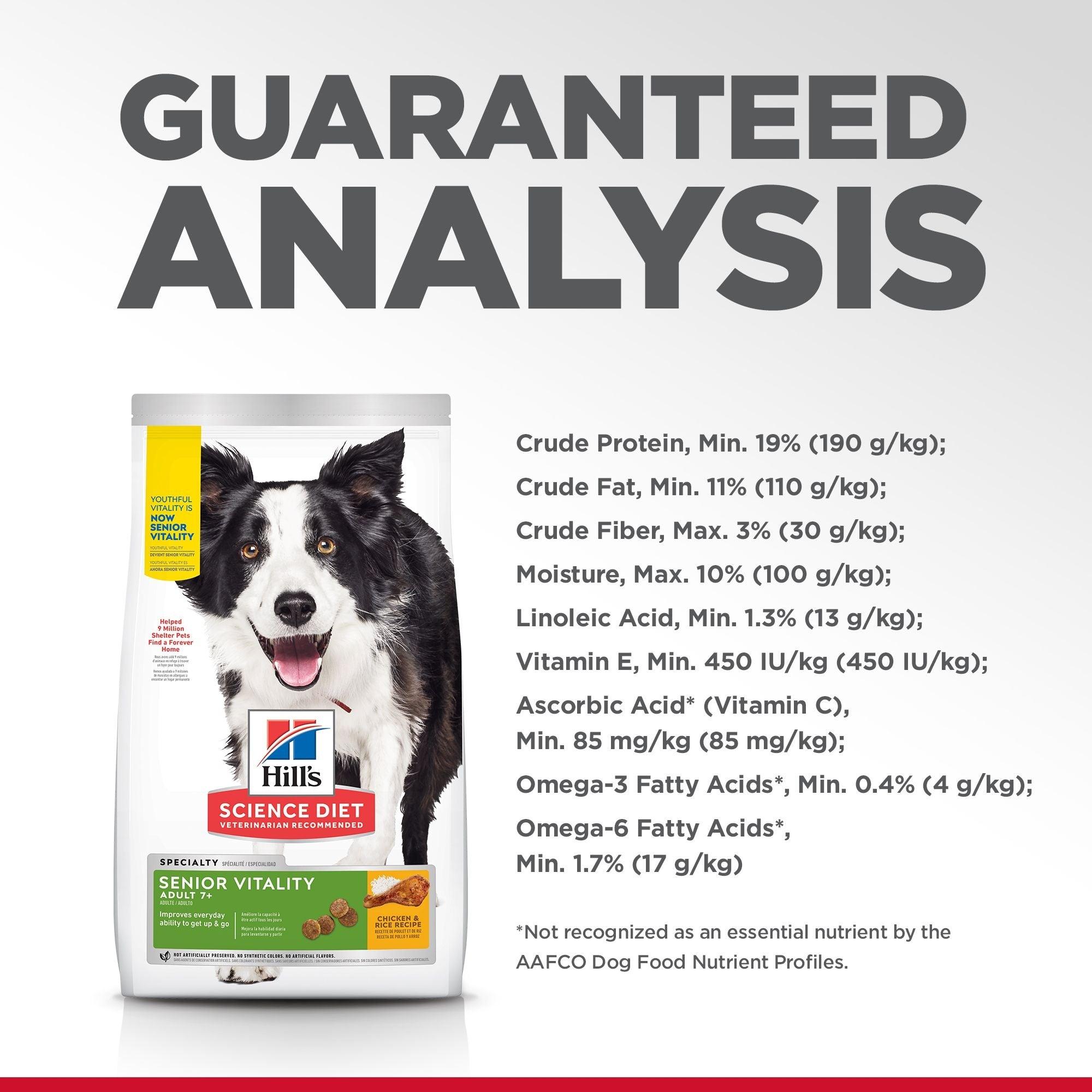 Hill’s – Science Diet – Adult Dog (7+) – Senior Vitality - The Pet Standard