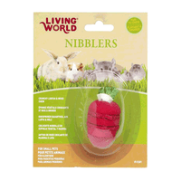 Living World – Nibbler – Small Animal – Loofah & Wood Chew – Strawberry - The Pet Standard