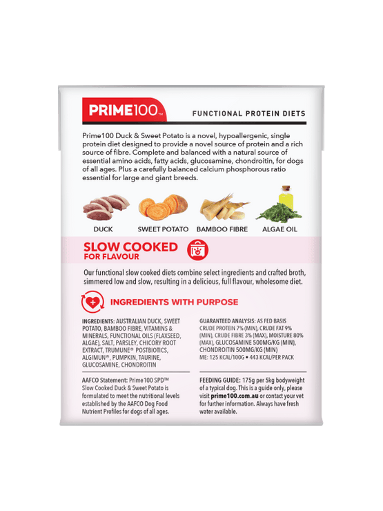 Prime100 – SPD Slow Cooked Duck & Sweet Potato - The Pet Standard