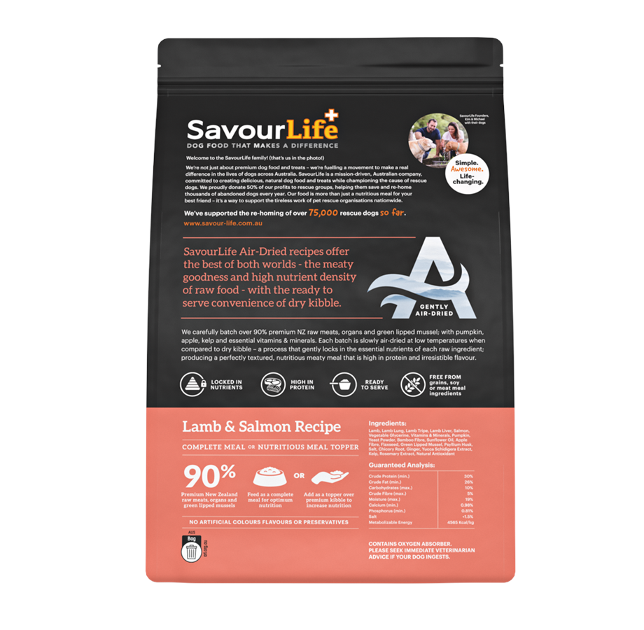 SavourLife – Adult Dog – Air Dried Lamb & Salmon Recipe - image 2