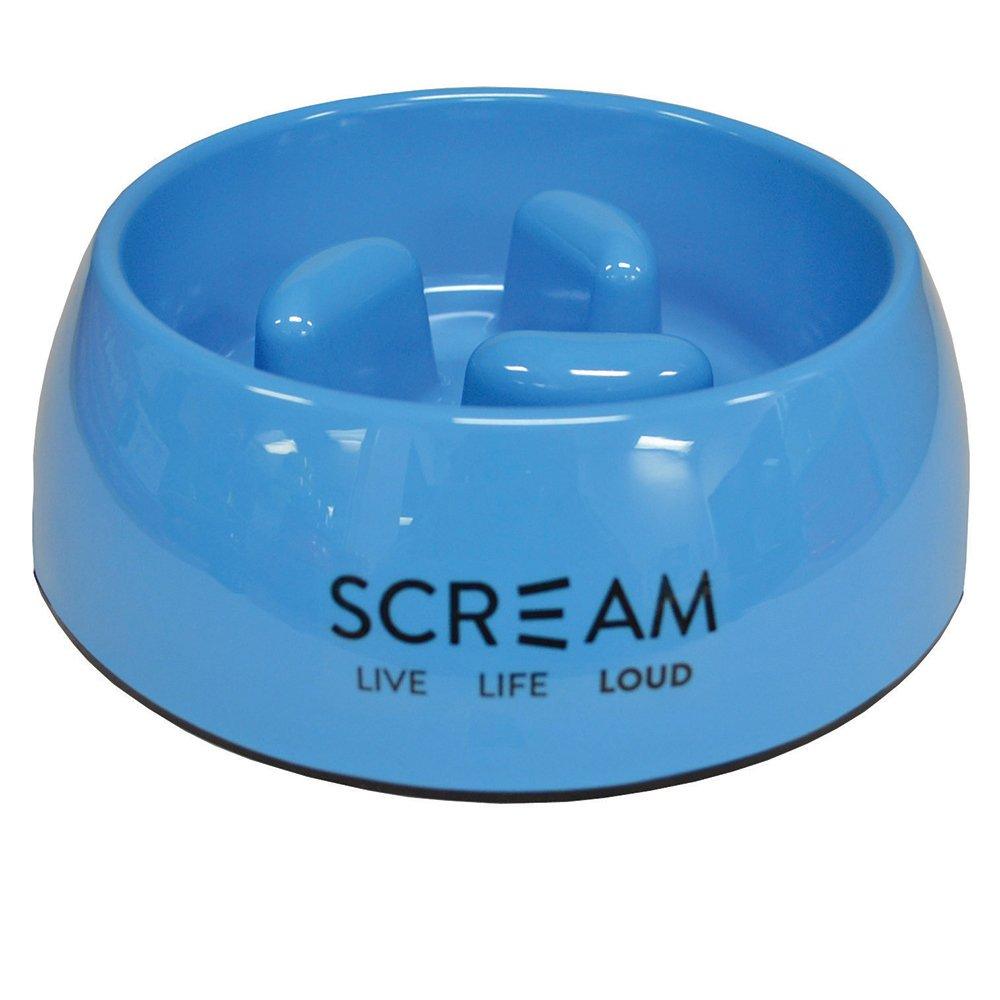 Scream – Round Slow Down Pillar Bowl – Loud Blue - The Pet Standard