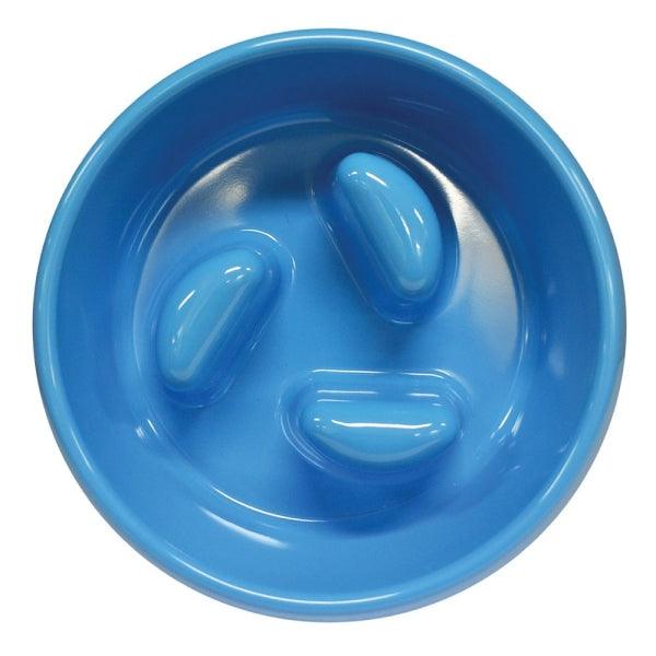 Scream – Round Slow Down Pillar Bowl – Loud Blue - The Pet Standard