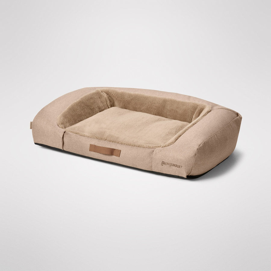 MiniJumbuk Sleep Calm Couch Dog Bed – Fawn Luxury Bolster Bed - image 2
