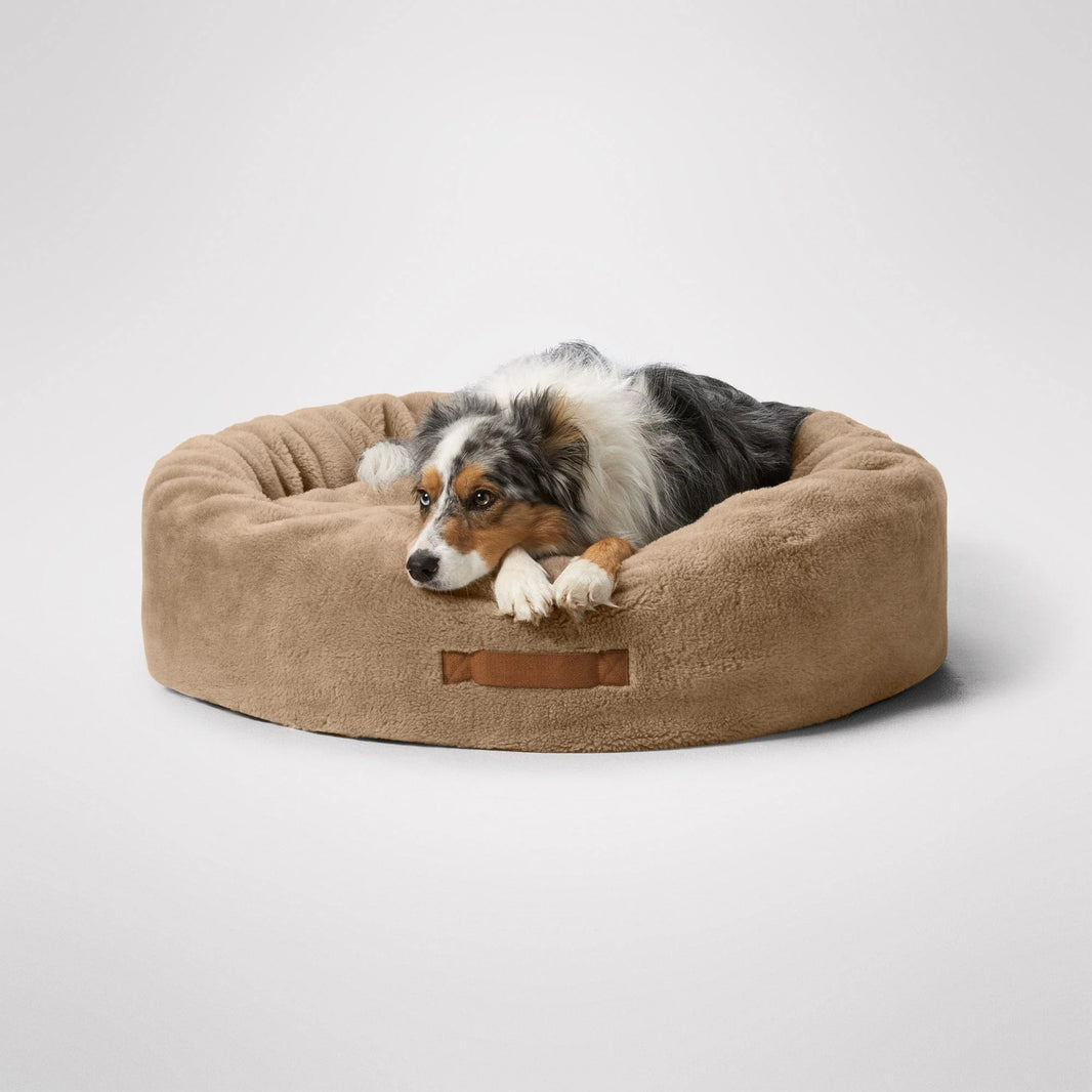 MiniJumbuk Sleep Calm Oasis Dog Bed – Fawn Calming Donut Bed