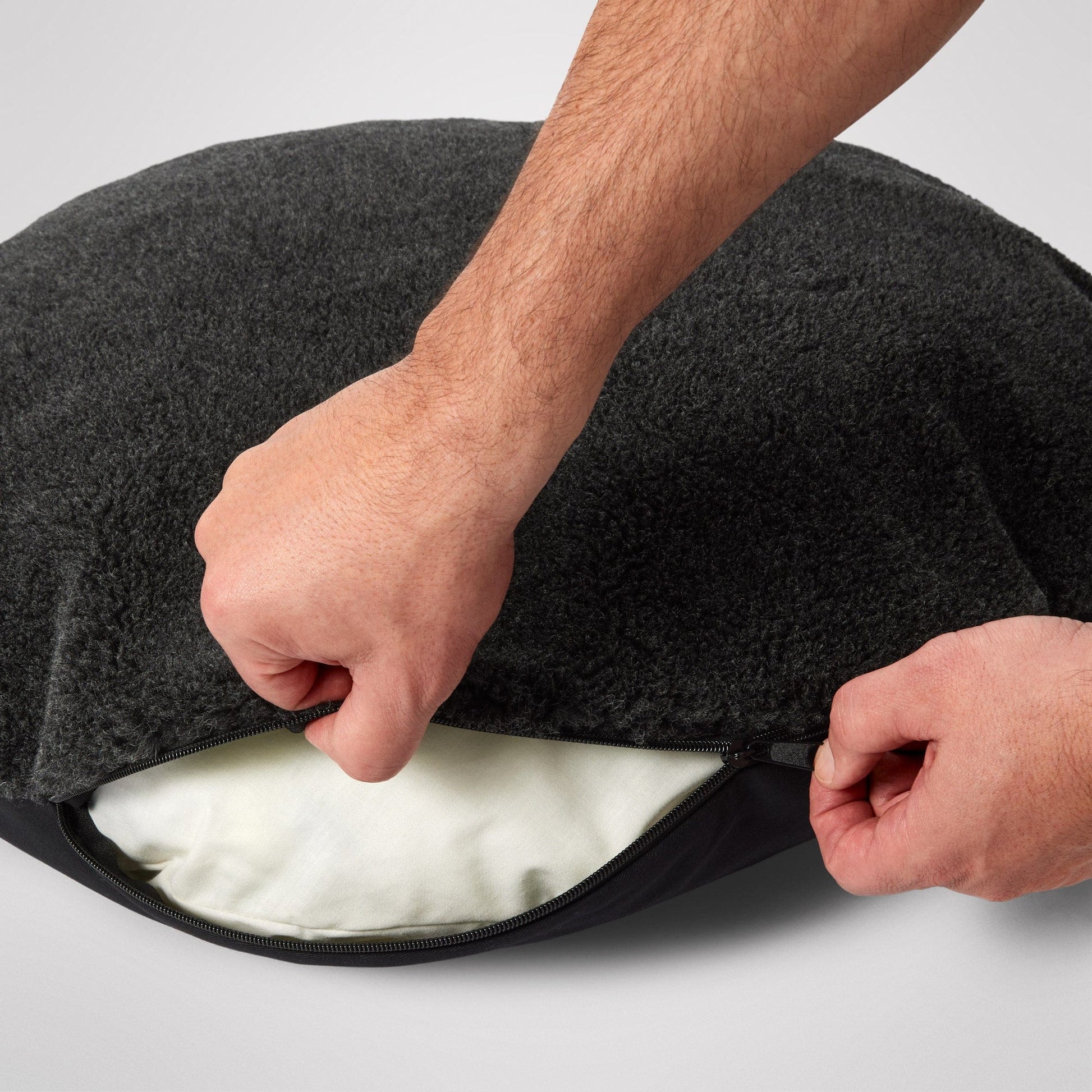 MiniJumbuk Sleep Calm Oasis Dog Bed – Storm Grey Calming Donut Bed - image 7