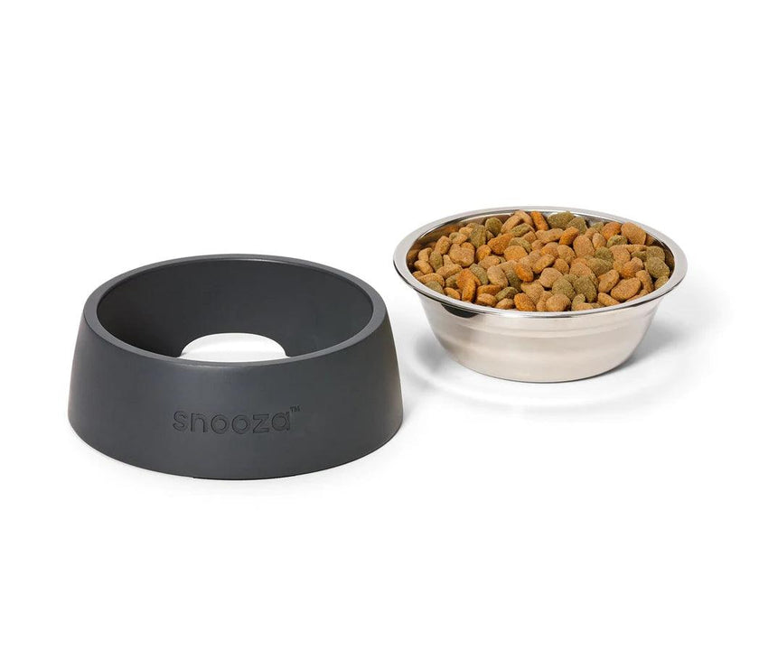 Snooza – Concrete & Stainless Steel Bowl – Charcoal - The Pet Standard