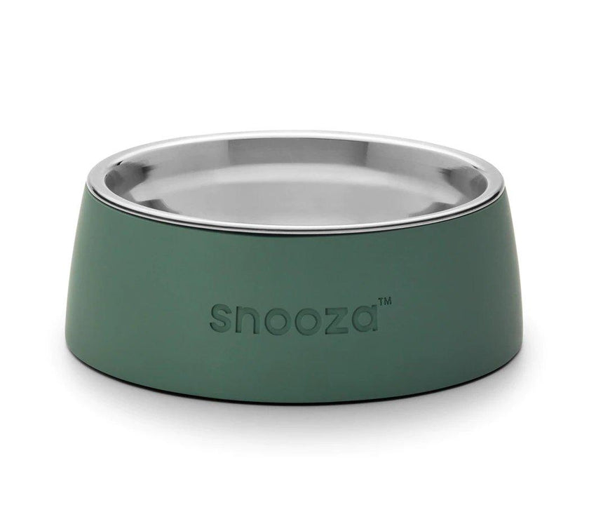 Snooza – Concrete & Stainless Steel Bowl – Sage Green - The Pet Standard