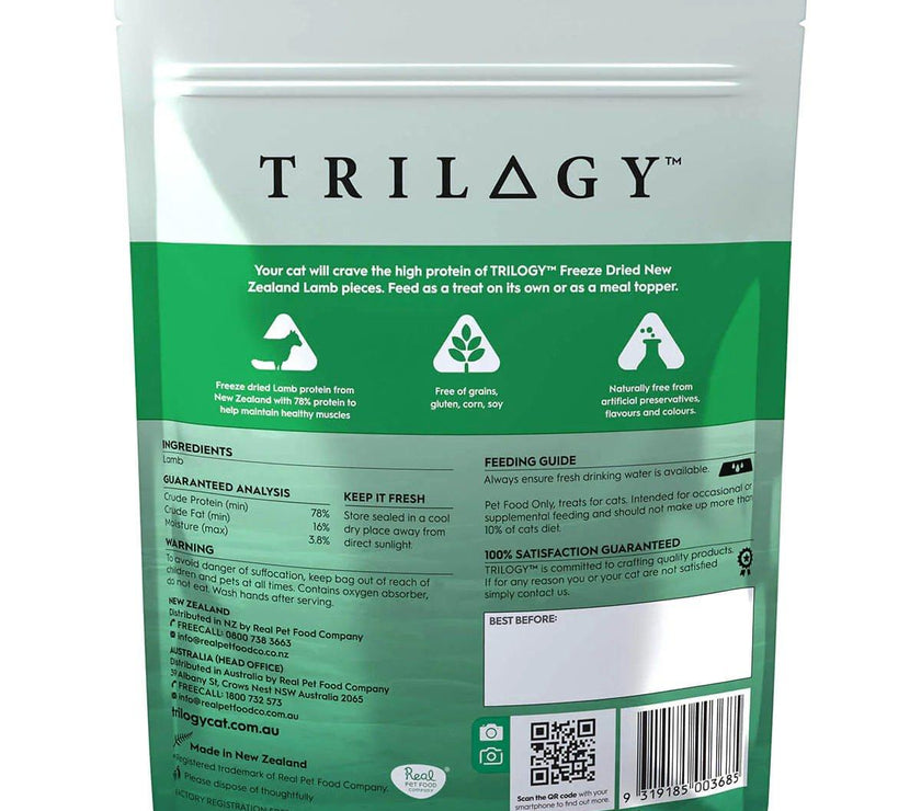 Trilogy – Cat Treats – Freeze Dried Lamb Lung - The Pet Standard