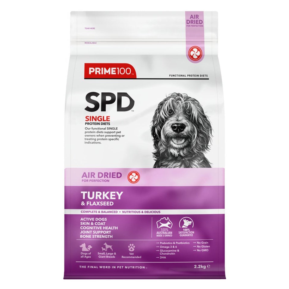 SPD Air Dried Dog Food – Turkey & Flaxseed